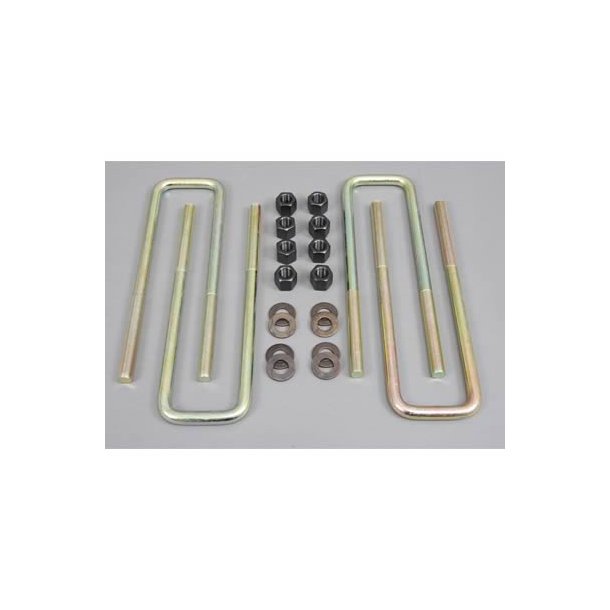 U-bjler/Dragebnd til bladfjeder square top st m. 4 stk. Tyk 9/16" Lang 10" Bred 2-1/2" Superlift