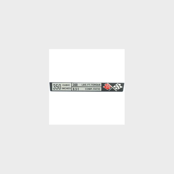 Specifikations plade konsol  350ci 8.5:1  1972