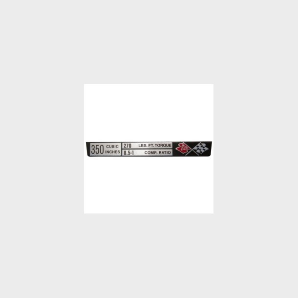 Specifikations plade konsol 350ci/8.5:1 1973-74