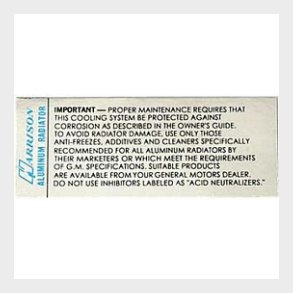 Klisterm�rke til A/C k�ler Harrison, Aluminum, 