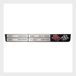 Specifikations plade konsol 350ci / 370hp 1970