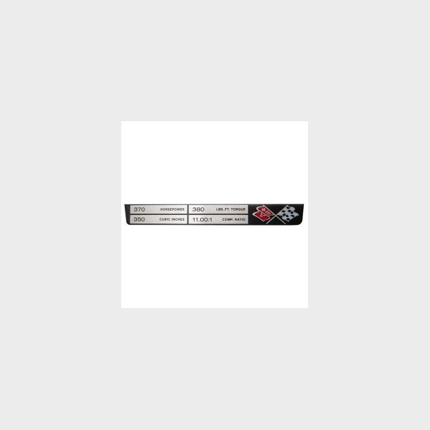 Specifikations plade konsol 350ci / 370hp 1970