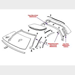 Corvette Coupe Rear Roof Weatherstrip 1984-1996 