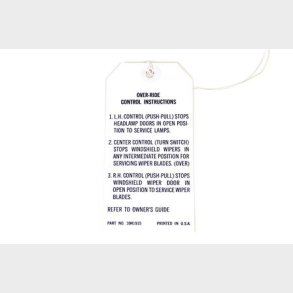 Over-Ride Tag til vindues visker 1968-72 MF-467