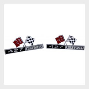 Side Fender Emblems, 427ci Corvette 1966 C2 