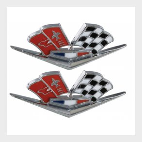 Corvette Side Fender Emblems, 1963L-1966