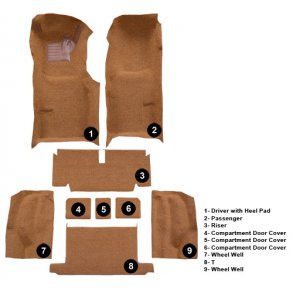 Gulvt�ppe Corvette 1971 til 1972 Medium saddle loop (16717)