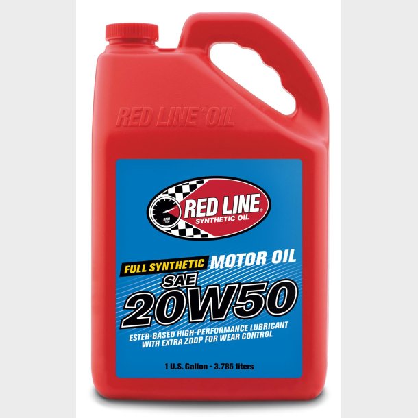 Red Line Motorolie 20W50 Full Synthetic med forh�jet zink 1 gal. (Red Line 12505)