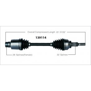 Trkaksel hjre Chrysler Sebring & Dodge Journey (60-3520 - 139114 - CH88606)