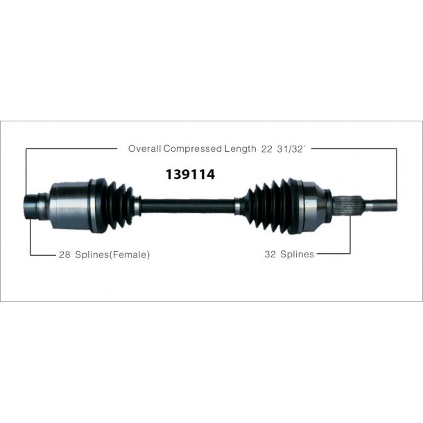 Trkaksel hjre Chrysler Sebring &amp; Dodge Journey (60-3520 - 139114 - CH88606)