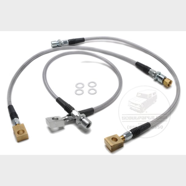 Bremseslange s�t rustfri st�l 22" Max. 4" lift. IH Scout 2 1974 til 1980 