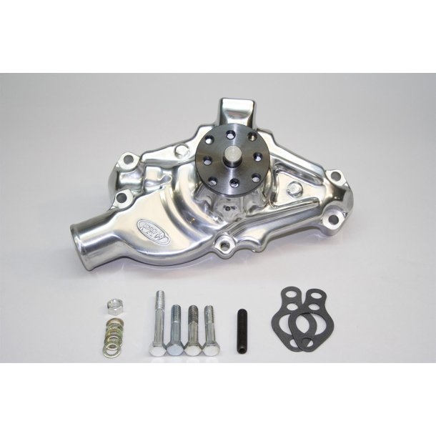 Vandpumpe Kort High Volume Poleret Alu Chevrolet V8 S/B 1965 til 1972 (1435010)