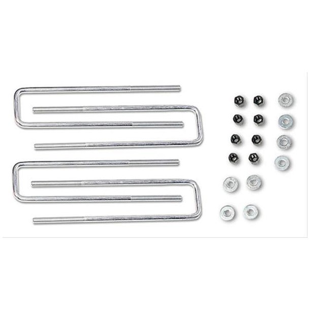 U-bjler/Dragebnd til bladfjeder med square top st m. 4 stk. Tyk 9/16" Lang 14,625" Bred 2,75"