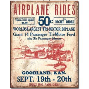 Metalskilt Airplane Rides