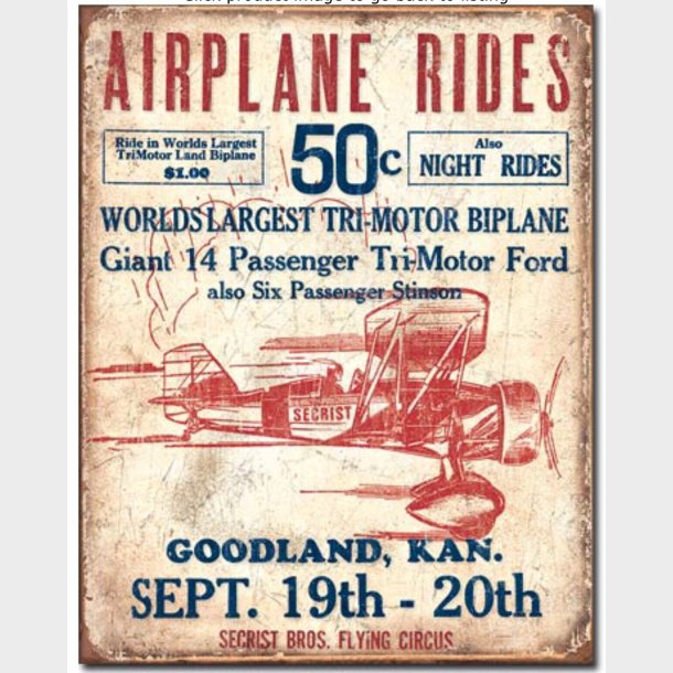 Metalskilt Airplane Rides