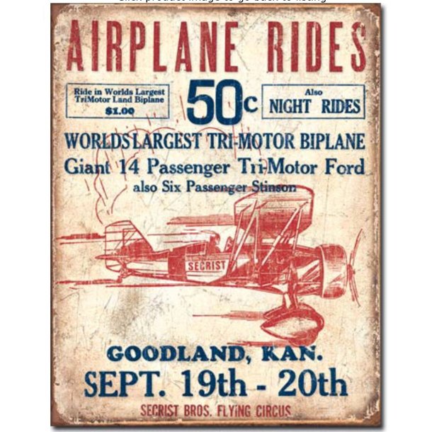 Metalskilt Airplane Rides