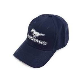 1964-2021 Ford Mustang Cap - Mustang Blue Cotton Twill - Script W/Pony Logo
