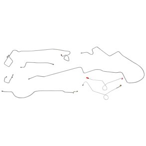 1974-76 Plymouth Duster Valiant Power Disc Complete Brake Line Kit 7pc OE Steel PAB7403 