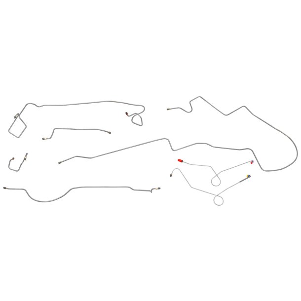 1974-76 Plymouth Duster Valiant Power Disc Complete Brake Line Kit 7pc OE Steel PAB7403 