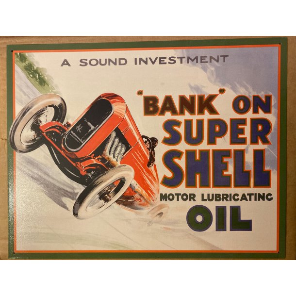 Metalskilt "Bank" on Super SHELL