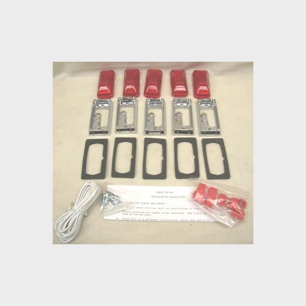 Lygtes�t 5 stk. komplet med ledning r�d for bagklap (Pacer 20300)