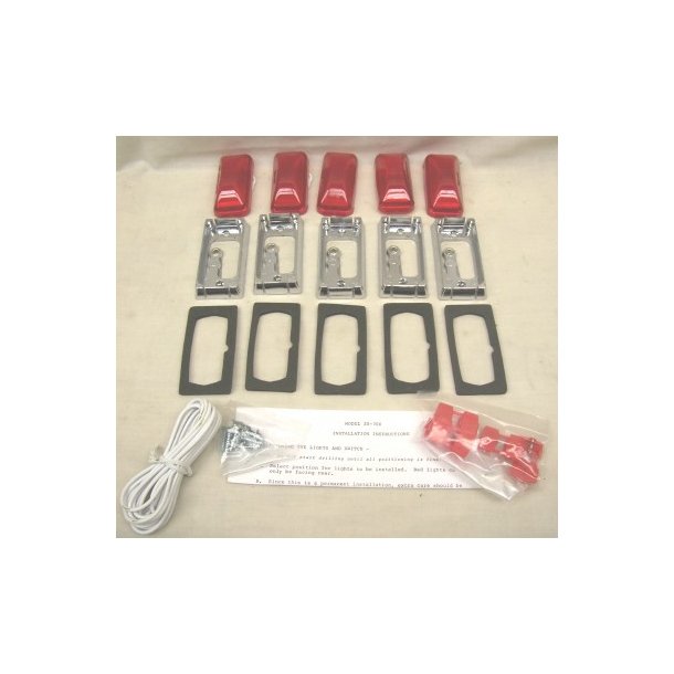 Lygtest 5 stk. komplet med ledning rd for bagklap (Pacer 20300)