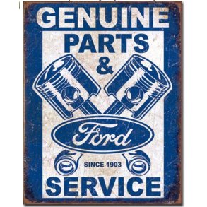 Metalskilt Genuine Parts & Service Ford