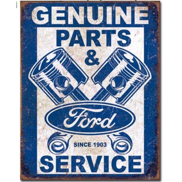 Metalskilt Genuine Parts &amp; Service Ford