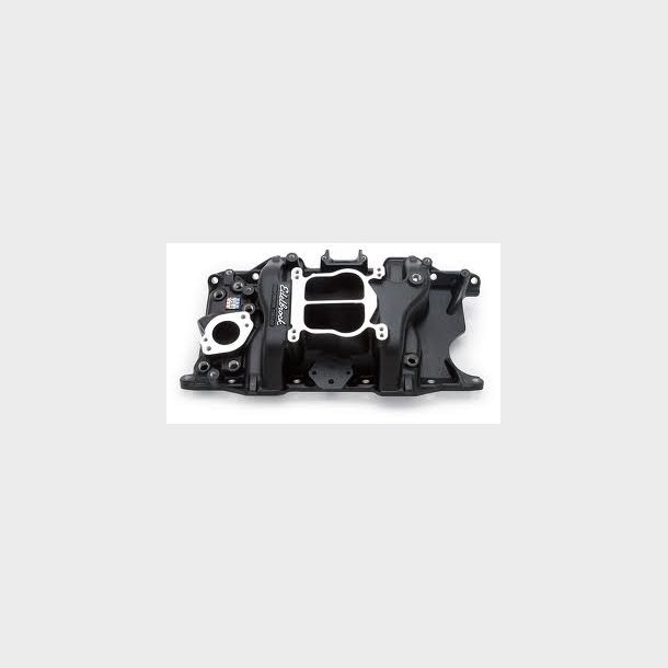 Indsugningsmanifold 'Black Coated' Edelbrock Mopar S/B V8 318,340 &amp; 360" 1966 til 1991