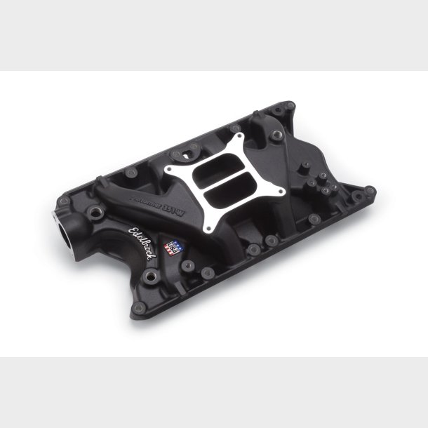 Indsugningsmanifold 'Black Coated' Edelbrock Ford S/B V8 351" Windsor 1969 til 1997 (21813)