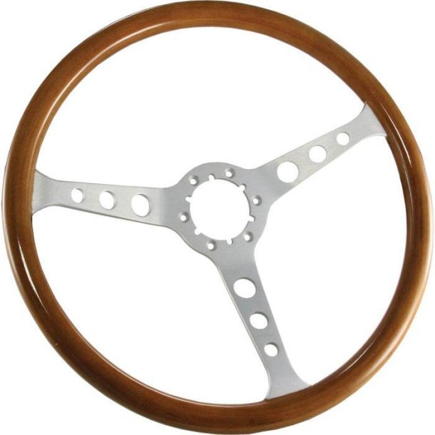 Corvette 15" Steering Wheel Light Wood And Satin Spokes 1967-1982 