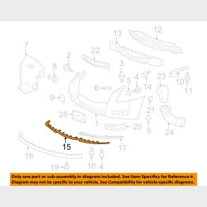 Liste i forkofanger Cadillac CTS 2008 til 2009 (GM 25896040)