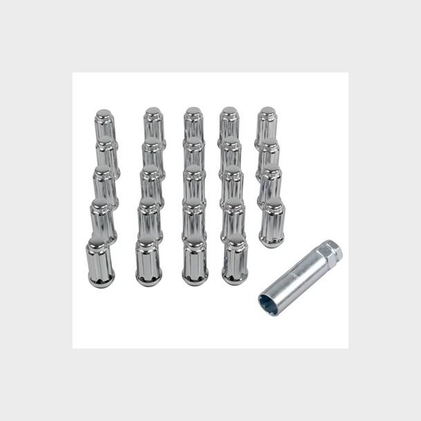 Hjulm�trik 14 x 1,5 mm. konus s�t m. 24 stk. og top (Gorilla 26144HT)