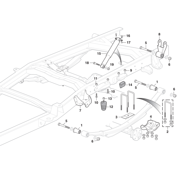 Anslagsklods bag GM truck 1973 til 1999 (LMC 30-1890 301890) Rubber bumper