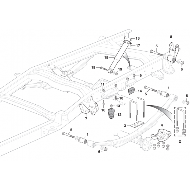 Anslagsklods bag GM truck 1973 til 1999 (LMC 30-1890 301890) Rubber bumper