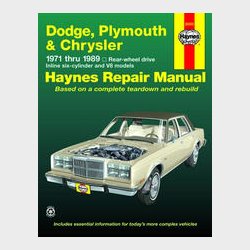 Haynes Reparations H�ndbog, Dodge, Plymouth &amp; Chrysler 1971 til 1989