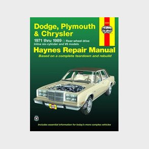 Haynes Reparations H�ndbog, Dodge, Plymouth & Chrysler 1971 til 1989