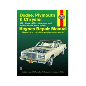 Haynes Reparations Hndbog, Dodge, Plymouth & Chrysler 1971 til 1989