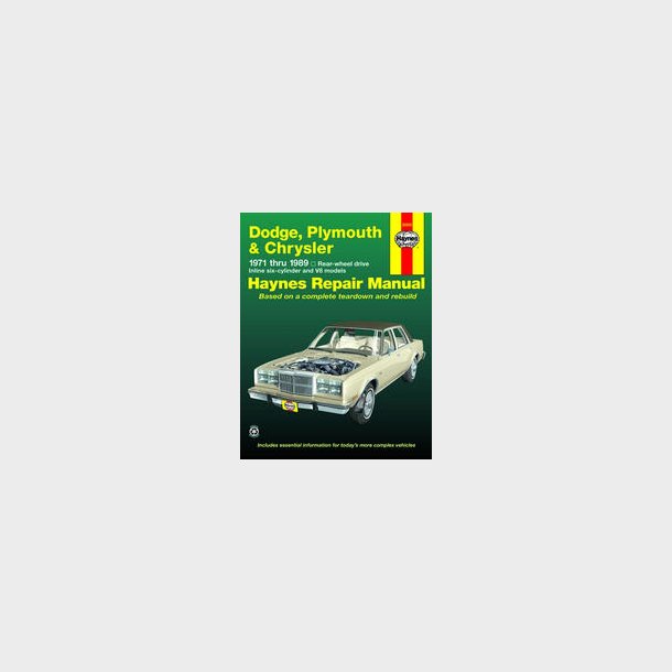 Haynes Reparations H�ndbog, Dodge, Plymouth &amp; Chrysler 1971 til 1989