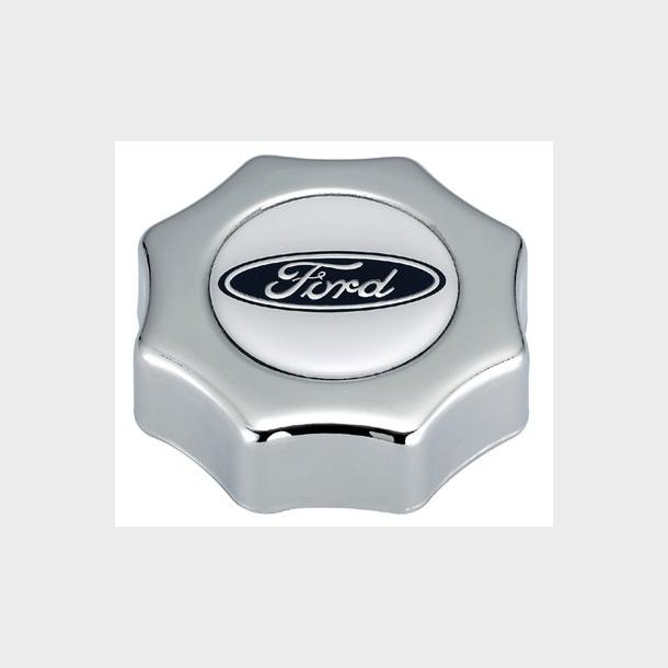 Olied�ksel chrom med logo i toppen. 'Ford' fra Proform Ford Racing Licensed Valve Cover Caps 
