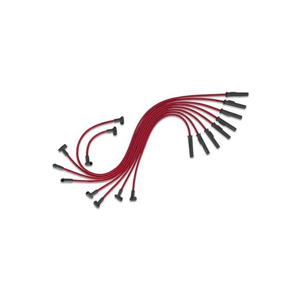 Tndkabel st Rd universal MSD Ignition 8,5mm. med lige tndrrshtter (MSD 31809)