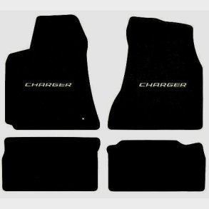 Bundm�tte s�t sort for og bag m/logo Dodge Charger 2006 til 2010