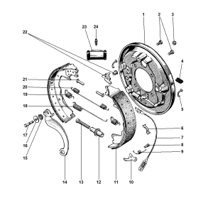 Pind mellem hjulcylinder og bremsebakke (Mopar 3492657)