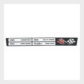 Specifikations plade konsol 427/390 1969