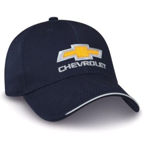 Cap mrk navy bl med 'Chevrolet' logo (80-378213) Chevrolet Navy Twill Cap Embroidered Gold Bowtie