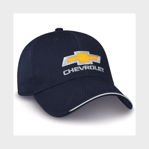 Cap m�rk navy bl� med 'Chevrolet' logo (80-378213) Chevrolet Navy Twill Cap Embroidered Gold Bowtie