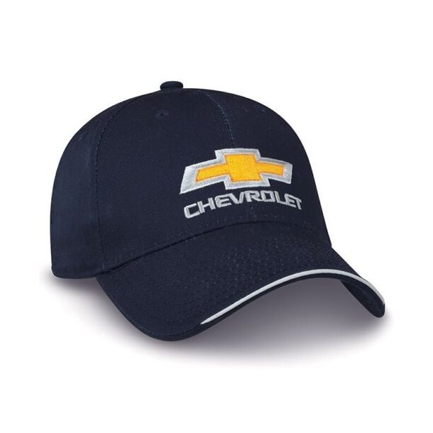 Cap mrk navy bl med 'Chevrolet' logo (80-378213) Chevrolet Navy Twill Cap Embroidered Gold Bowtie