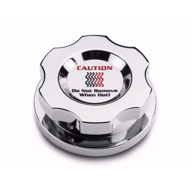 Klerdksel Modern Billet Radiator Cap Cover Chrome Ford Mustang 2015 til 2021 (387026)