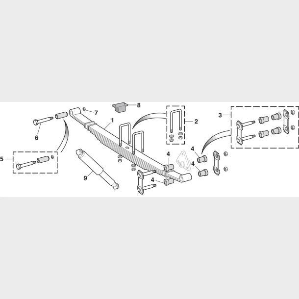 Anslagsklods bag Ford truck 1957 til 1960 (LMC 40-1851)