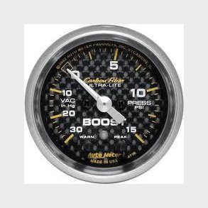 Auto Meter Carbon Fiber Vaccum/trykm�ler 2-1/16